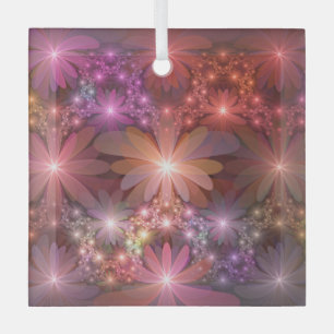 Bloembed van kleurrijke glanzende abstracte fracta glas ornament
