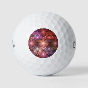 Bloembed van kleurrijke glanzende abstracte fracta golfballen