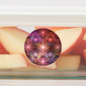 Bloembed van kleurrijke glanzende abstracte fracta labels (Aangebracht)