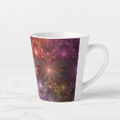 Bloembed van kleurrijke glanzende abstracte fracta latte mok (Rechts)