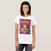 Bloembed van kleurrijke glanzende abstracte fracta t-shirt (Voorkant volledig)