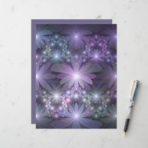 Bloembed van trendy glanzende abstracte fractal ku