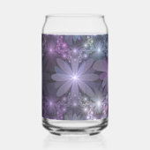 Bloembed van trendy glanzende abstracte fractal ku blikvorm glas (Voorkant)