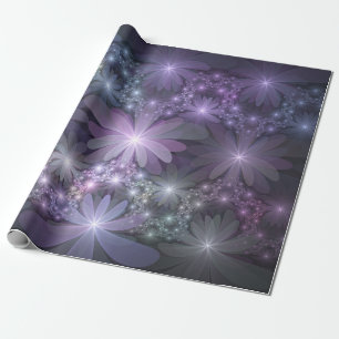 Bloembed van trendy glanzende abstracte fractal ku cadeaupapier