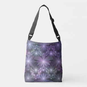 Bloembed van trendy glanzende abstracte fractal ku crossbody tas