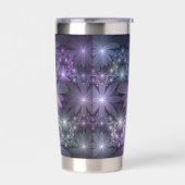 Bloembed van trendy glanzende abstracte fractal ku geïsoleerde drinkbeker (Links)