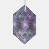 Bloembed van trendy glanzende abstracte fractal ku glas ornament (Voorkant Rechts)