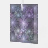 Bloembed van trendy glanzende abstracte fractal ku glas ornament (Voorkant links)
