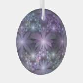 Bloembed van trendy glanzende abstracte fractal ku glas ornament (Voorkant Rechts)