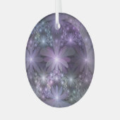 Bloembed van trendy glanzende abstracte fractal ku glas ornament (Voorkant links)