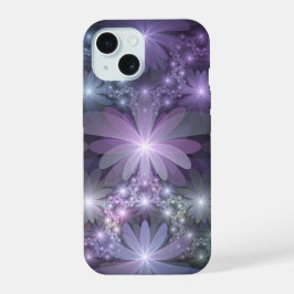 Bloembed van trendy glanzende abstracte fractal ku iPhone 15 case