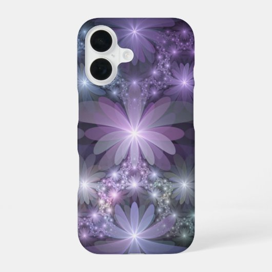Bloembed van trendy glanzende abstracte fractal ku iPhone 16 hoesje (Achterkant)