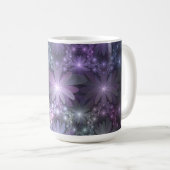 Bloembed van trendy glanzende abstracte fractal ku koffiemok (Voorkant rechts)