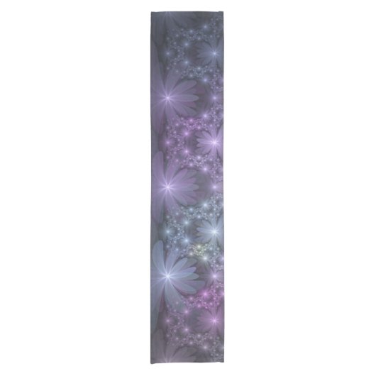 Bloembed van trendy glanzende abstracte fractal ku korte tafelloper (Voorkant)
