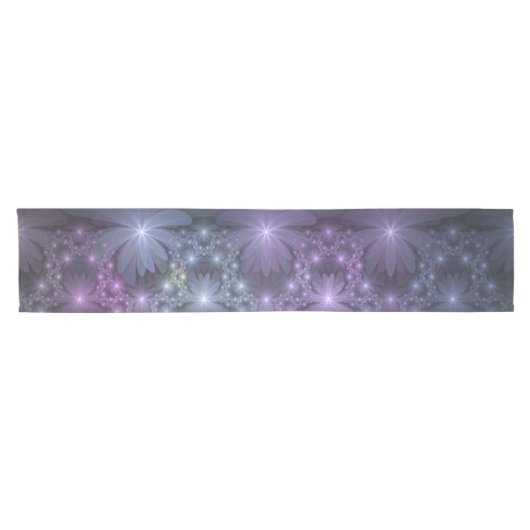 Bloembed van trendy glanzende abstracte fractal ku korte tafelloper (Horizontaal)