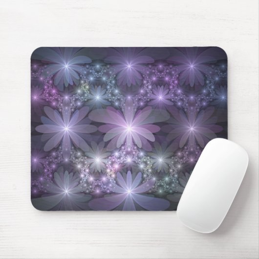 Bloembed van trendy glanzende abstracte fractal ku muismat (Met muis)