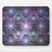 Bloembed van trendy glanzende abstracte fractal ku muismat (Voorkant)