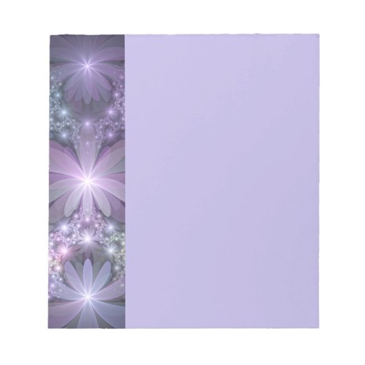 Bloembed van trendy glanzende abstracte fractal ku notitieblok (Voorkant)