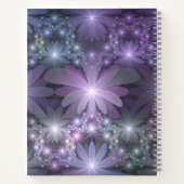 Bloembed van trendy glanzende abstracte fractal ku notitieboek (Achterkant)