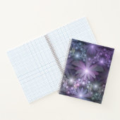 Bloembed van trendy glanzende abstracte fractal ku notitieboek (Binnen)