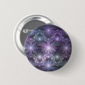 Bloembed van trendy glanzende abstracte fractal ku ronde button 5,7 cm (Voorkant /achterkant)