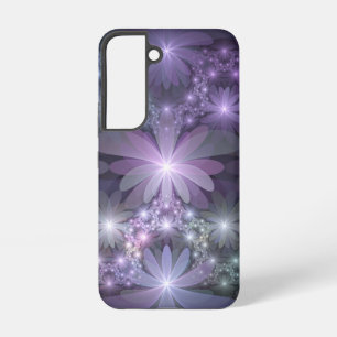 Bloembed van trendy glanzende abstracte fractal ku samsung galaxy hoesje