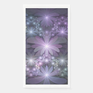 Bloembed van trendy glanzende abstracte fractal ku servet