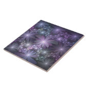 Bloembed van trendy glanzende abstracte fractal ku tegeltje (Zijkant)
