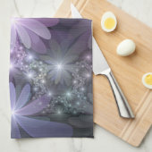 Bloembed van trendy glanzende abstracte fractal ku theedoek (Quarter Fold)