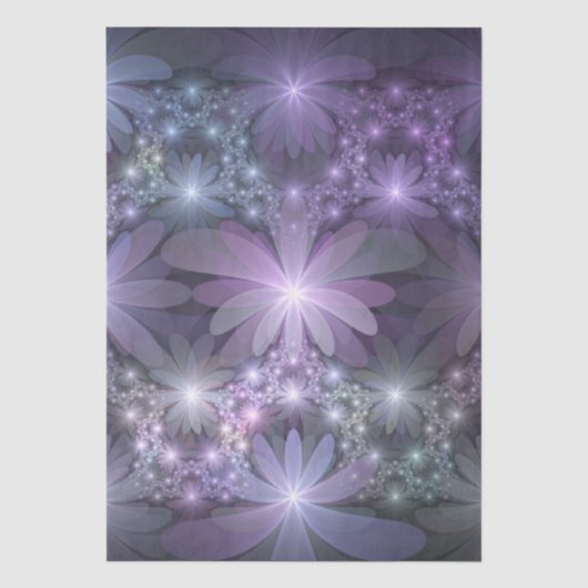 Bloembed van trendy glanzende abstracte fractal ku tissuepapier (Voorkant)