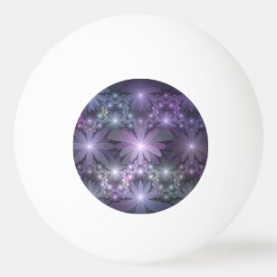 Bloembed van trendy glanzende abstracte fractale k pingpongbal
