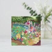 Bloembedden cottage garden kunst prjnt kaart (Staand voorkant)