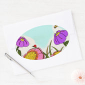 Bloembeembokselaars - reeks van 20 ovale sticker (Envelop)