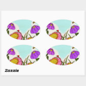 Bloembeembokselaars - reeks van 20 ovale sticker (Vel)