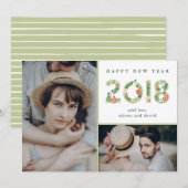 bloembegin | Twee foto's Gelukkig Nieuwjaar Feestdagenkaart (Voorkant / Achterkant)