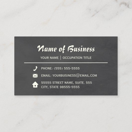 Bloembehang Blauwe Rozen en schoolbord Visitekaartje (Achterkant)