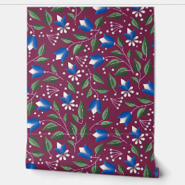 Bloembehang in Bourgondië en Deep Blue Behang