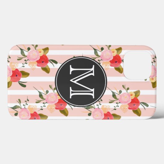  Bloembehang Monogram iPad Mini Case (Achterkant (horizontaal))