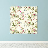   bloembehang roos knoppen canvas afdruk (Insitu (Houten vloer))