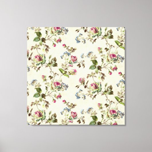   bloembehang roos knoppen canvas afdruk (Voorkant)