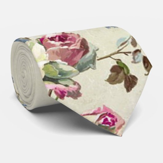   bloembehang roos knoppen stropdas (Opgerold)