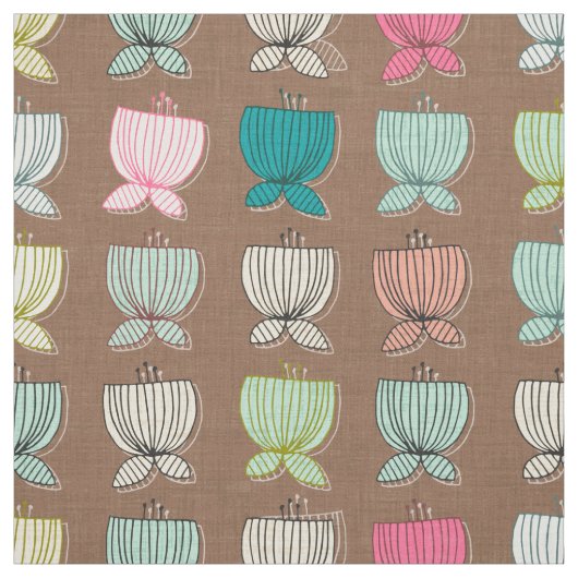 bloembekerbruin stof (Swatch)