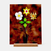 "Bloembezorging" (28 x 35,5 cm) Acryl Bord (Voorkant)
