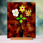 "Bloembezorging" (28 x 35,5 cm) Acryl Bord (Neutraal)