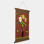 "Bloembezorging" houten wandtapijt Hangend Wandkleed (Gebogen)