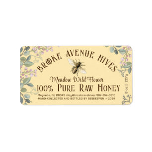  bloembijen Datum Geoogst Honing Geel Etiket