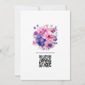 bloemblaadje roze, korenbloem blauw & Mauve bloeme Kaart (Achterkant)