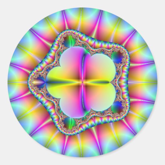 bloemblaadjes2 ronde sticker (Voorkant)