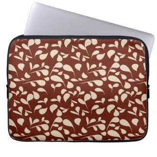 Bloemblaadjes | Beige & Wijnrood Laptop Sleeve