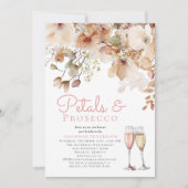 Bloemblaadjes en Bubbly Prosecco Vrijgezellenfeest Kaart (Voorkant)